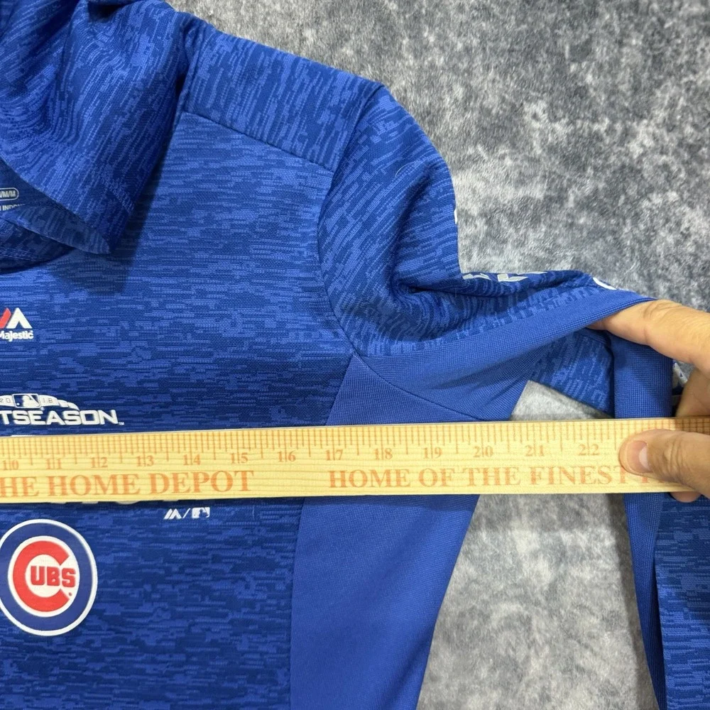 Majestic Chicago Cubs 2018 Postseason #FlyTheW Hoodie Men's M Blue MLB